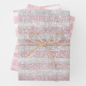 Blush White Sparkle Verjaardag Inpakpapier Vel (In situ)