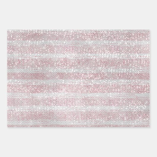 Blush White Sparkle Verjaardag Inpakpapier Vel (Voorkant)