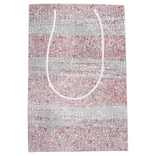 Blush White Sparkle Verjaardag Medium Cadeauzakje (Voorkant)