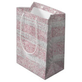 Blush White Sparkle Verjaardag Medium Cadeauzakje (Achterkant Gekanteld)