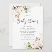 Blush White Winter Forest Baby shower Kaart (Voorkant)