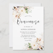 Blush White Winter Forest Quinceanera Party Kaart (Voorkant)