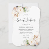 Blush White Winter Forest Sweet 16 Birthday Party Kaart (Voorkant)