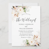 Blush White Winter Forest Wedding Invitation Kaart (Voorkant)