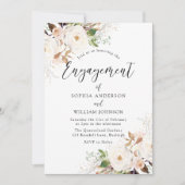 Blush White Wonderland Flowers Engagement Party Kaart (Voorkant)