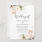 Blush White Wonderland Flowers Weddenschap Kaart (Voorkant)