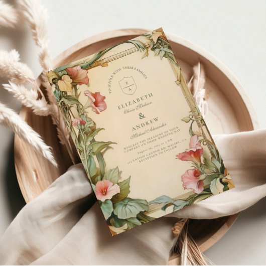 Blush Wijnstok Bruiloft Kaart