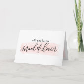Blush Wil je mijn Maid of Honor Proposal Kaart zij (Voorkant)