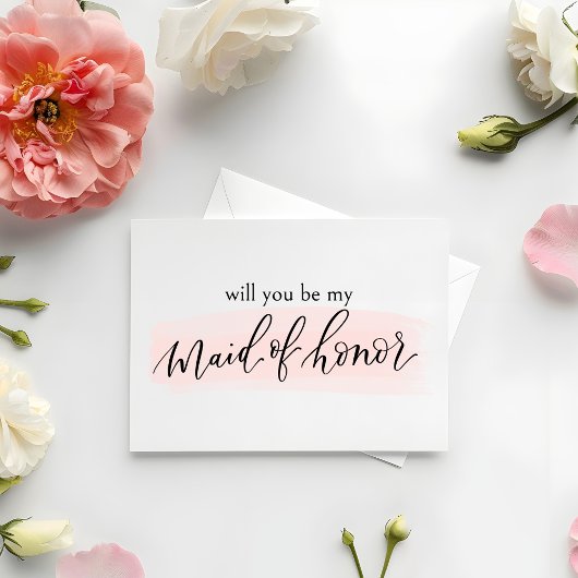 Blush Wil je mijn Maid of Honor Proposal Kaart zij