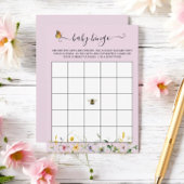 Blush wilde bloemen, bijen en vlinders Bingo spel Informatiekaartje