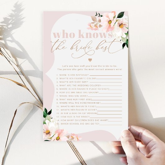 Blush wilde bloemen Wie weet de bruid beste spel