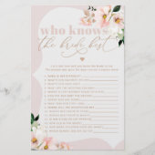 Blush wilde bloemen Wie weet de bruid beste spel (Voorkant)