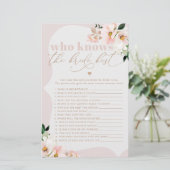 Blush wilde bloemen Wie weet de bruid beste spel (Staand voorkant)