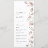 Blush Wildflower Boho Wedding Program Programmakaart (Voorkant)