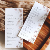 Blush Wildflower Boho Wedding Program Programmakaart