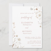 Blush Wildflower Botanische bruiloft Kaart (Voorkant)