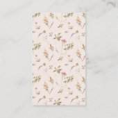 Blush Wildflower Crest Display Douche Baby shower Informatiekaartje (Achterkant)