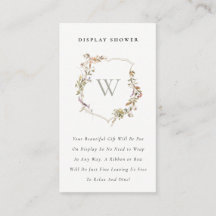 Blush Wildflower Crest Display Douche Baby shower