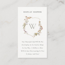 Blush Wildflower Crest Display Douche Baby shower Informatiekaartje