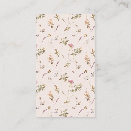 Blush Wildflower Crest Luier Raffle Baby shower Informatiekaartje (Achterkant)