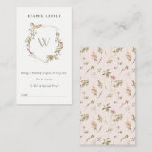 Blush Wildflower Crest Luier Raffle Baby shower Informatiekaartje (Voorkant / Achterkant)