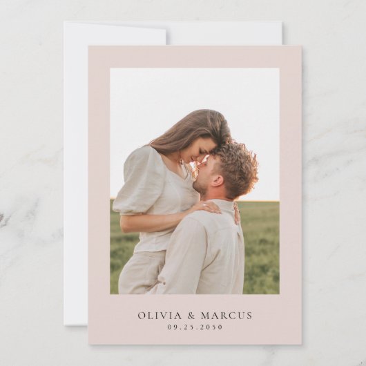 Blush Wildflower Elegant Frame Wedding Save The Date (Achterkant)