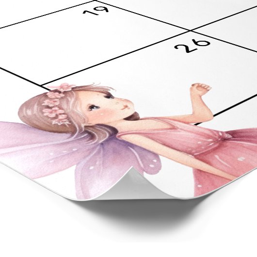 Blush Wildflower Fairy Prinses Raad de Vervaldatum Poster (Hoek)