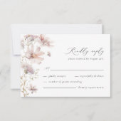 Blush Wildflower Floral Boho Wedding RSVP Card Kaartje (Voorkant)