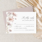 Blush Wildflower Floral Boho Wedding RSVP Card Kaartje
