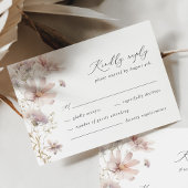 Blush Wildflower Floral Boho Wedding RSVP Card Kaartje