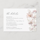 Blush Wildflower Floral Wedding Details Informatiekaartje (Voorkant)
