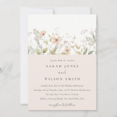 Blush Wildflower Floral Wreath Wedding Invite Bedankkaart (Voorkant)