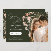 Blush Wildflower Foto Sla de datum op Save The Date (Voorkant / Achterkant)