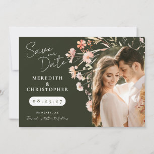 Blush Wildflower Foto Sla de datum op Save The Date