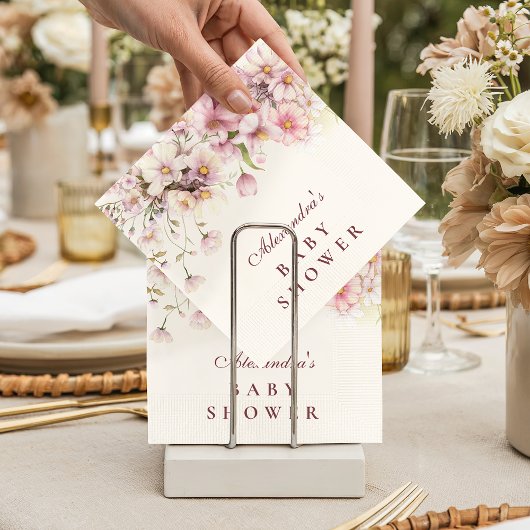 Blush Wildflower Garden Baby Shower Servet