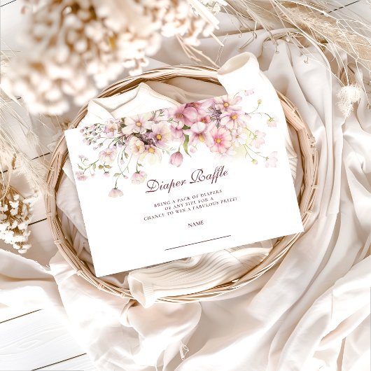 Blush Wildflower Garden Diapper Raffle Informatiekaartje