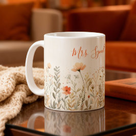 Blush Wildflower Naam Leraressen Waardering Koffiemok