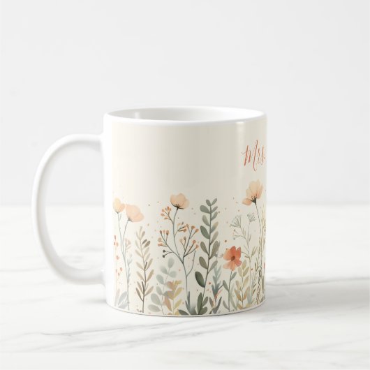 Blush Wildflower Name Teacher Appreciatiion  Koffiemok (Links)