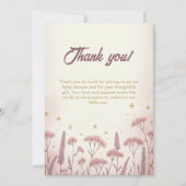 Blush Wildflower Rustiek Baby shower Bedankt Card Kaart (Voorkant)