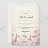 Blush Wildflower Rustiek Baby shower Uitnodiging (Voorkant)