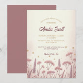 Blush Wildflower Rustiek Baby shower Uitnodiging (Voorkant / Achterkant)