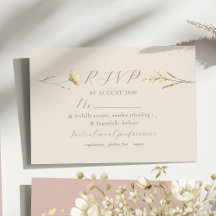 Blush Wildflower Wedding RSVP Kaart