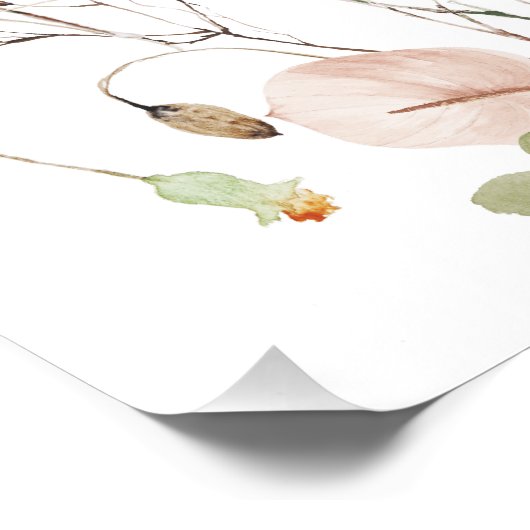 Blush Wildflowers 60e verjaardag Welkom Perfect Poster (Hoek)