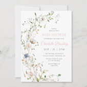Blush Wildflowers Baby shower Kaart (Voorkant)