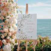 Blush Wildflowers Baby shower Welkom Perfect Poster