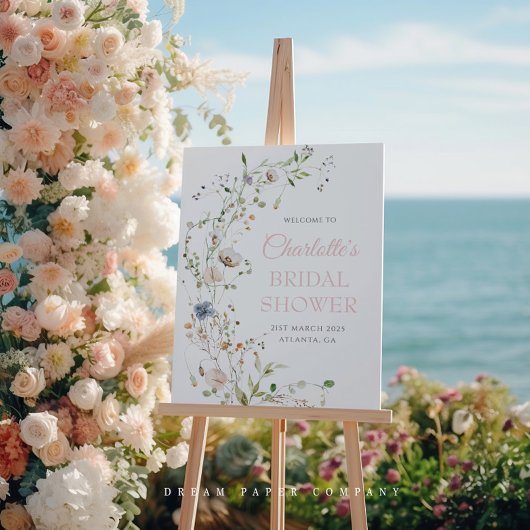 Blush Wildflowers Vrijgezellenfeest Welkom Perfect Poster