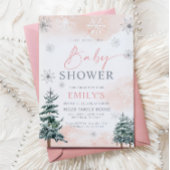 Blush Winter Baby shower Uitnodiging