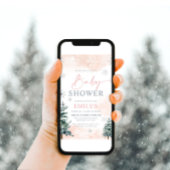 Blush Winter Baby shower Uitnodiging