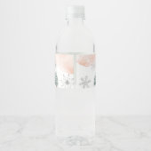 Blush Winter Baby shower Water Labels Waterfles Etiket (Achterkant)