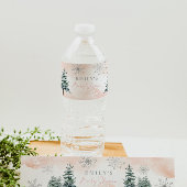 Blush Winter Baby shower Water Labels Waterfles Etiket